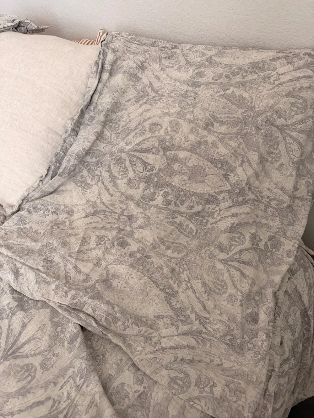 Restoration Hardware Light Gray Damask Comforter